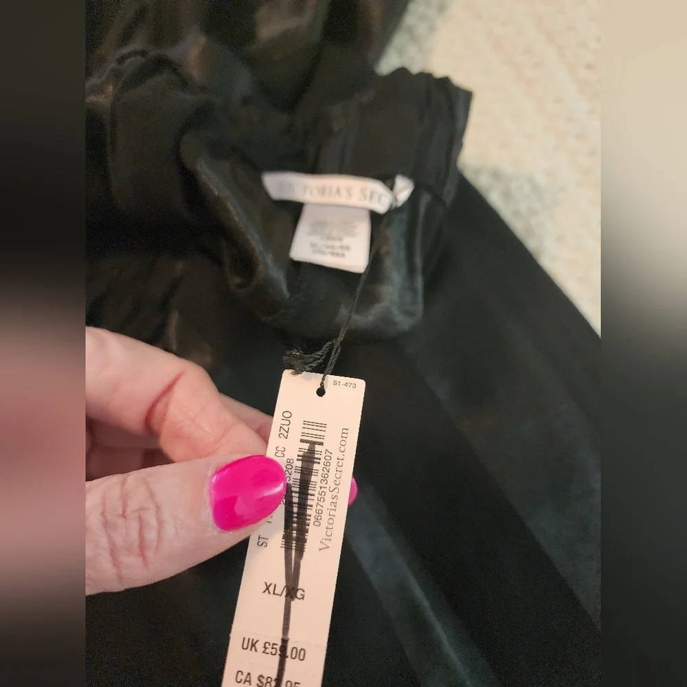 Victoria'a Secret NWT Black Striped Wide-Leg Palazzo Pants Silky Coquette XL